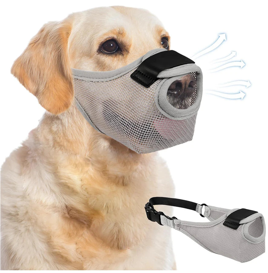 Adjustable Mesh Dog Muzzle – Breathable & Comfortable for All Breeds