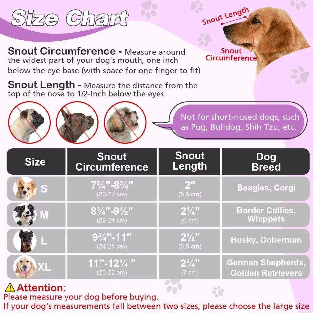 Adjustable Mesh Dog Muzzle – Breathable & Comfortable for All Breeds