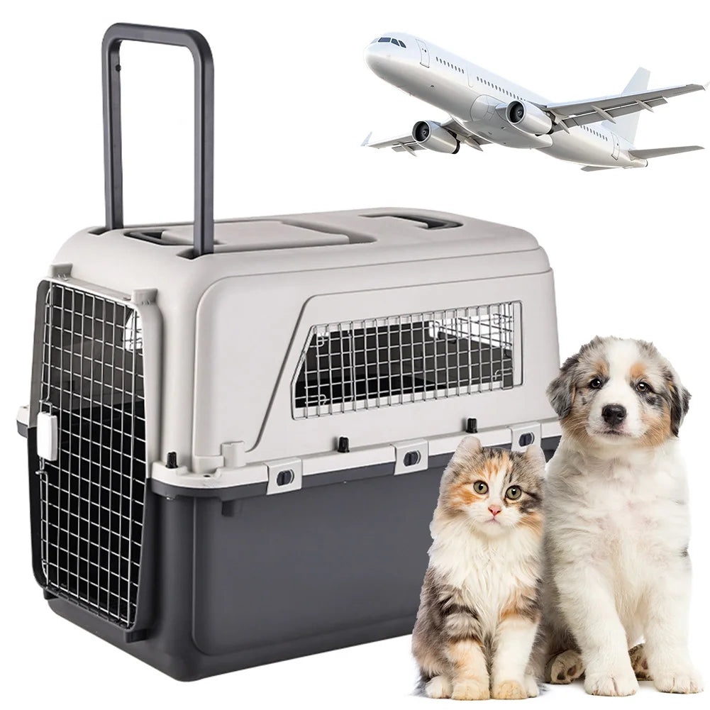 Airline-Approved Hard Shell Dog Crate | 33 Inch Travel Kennel for Dogs Up to 44 lbs