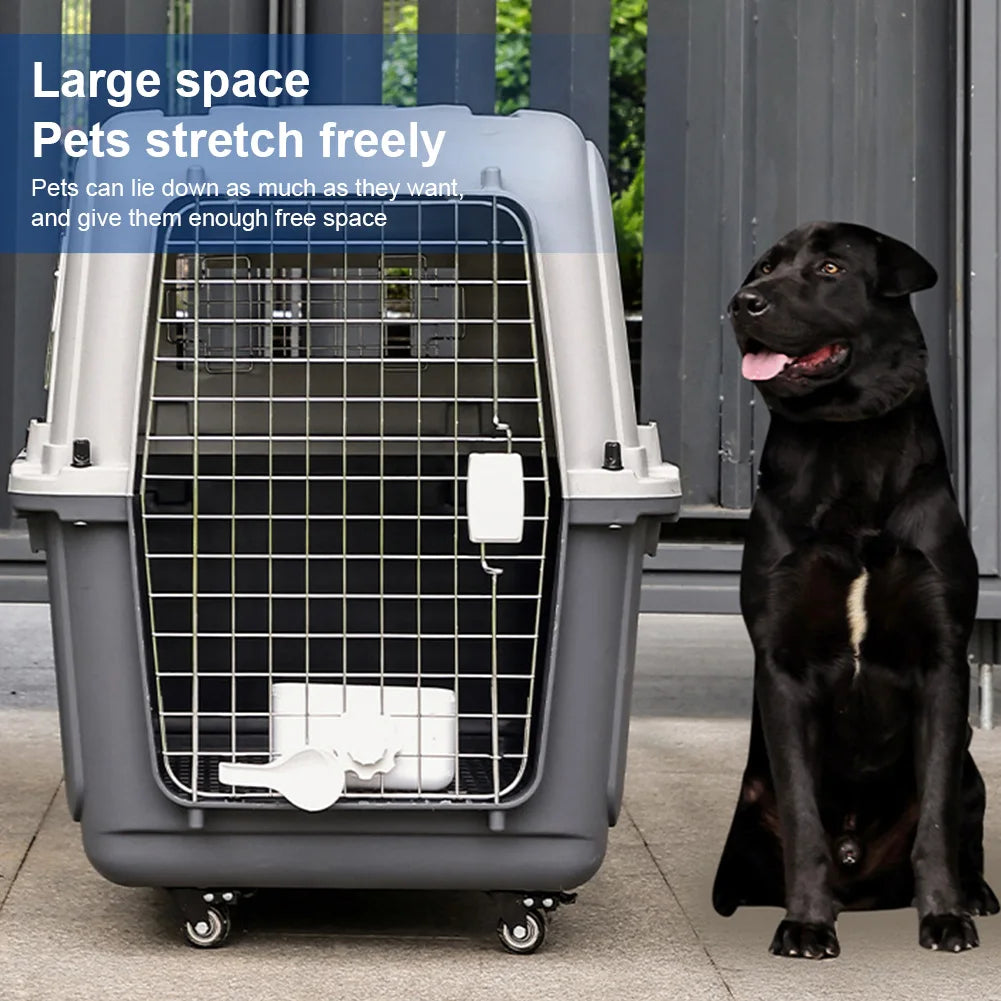 Airline-Approved Hard Shell Dog Crate | 33 Inch Travel Kennel for Dogs Up to 44 lbs