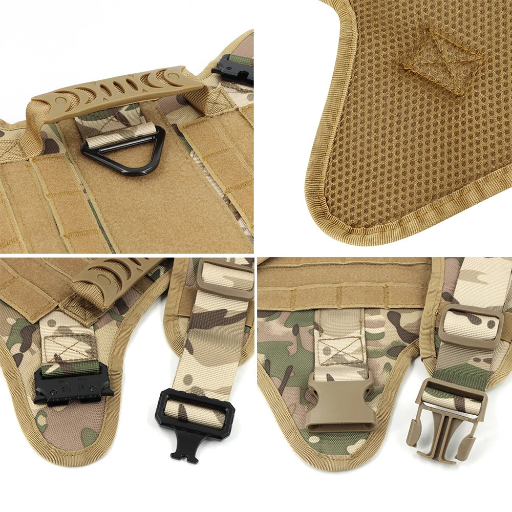 Tactical Dog Harness and Leash Set | Heavy-Duty Military Nylon Vest with Quick Release