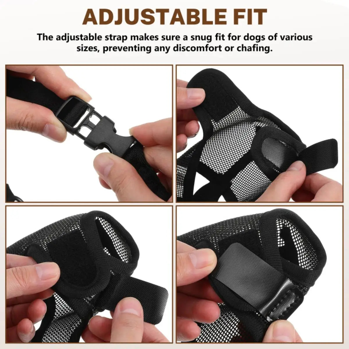 Adjustable Mesh Dog Muzzle – Breathable & Comfortable for All Breeds