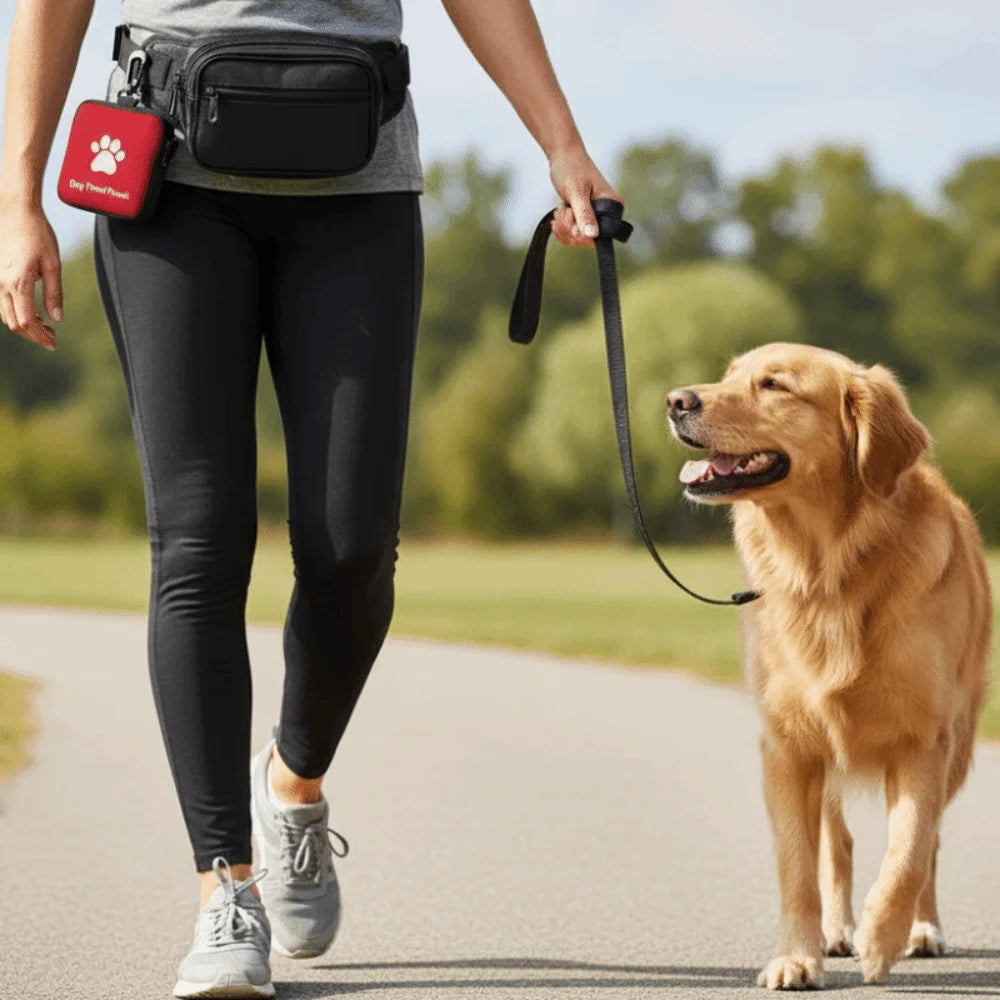 Waterproof Portable Dog Snack Bag Leak | Proof Large Capacity Pet Training Reward Pouch with Hanging Ring Zipper Closure