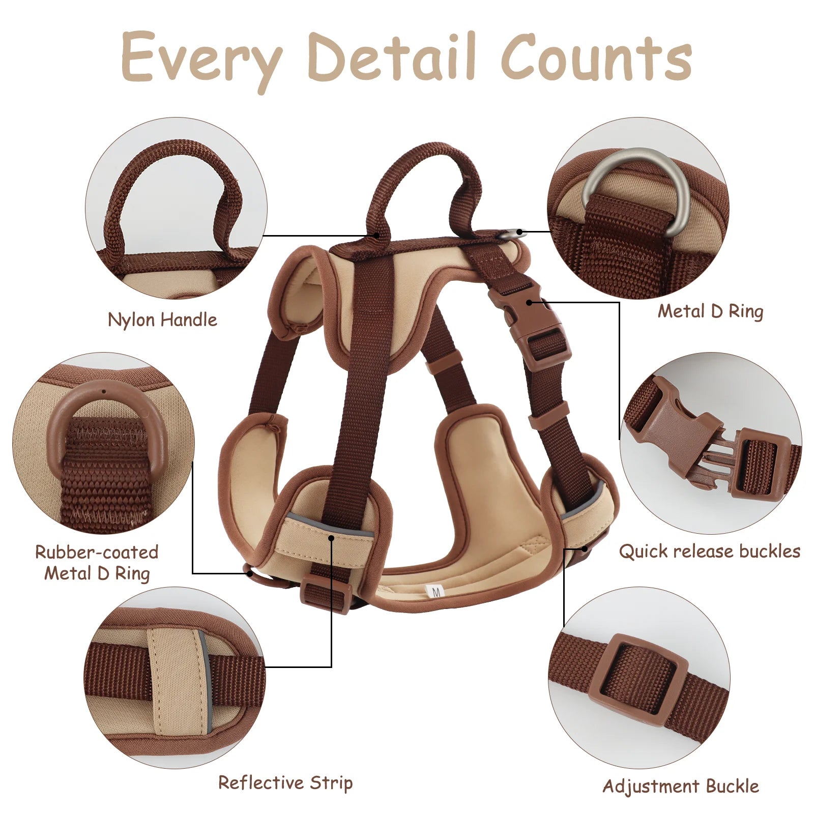 Luxury No-Pull Dog Harness | Adjustable Chest Strap | Personalized | S–XL