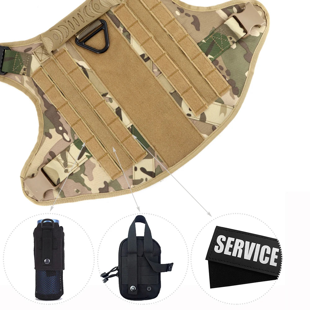 Tactical Dog Harness and Leash Set | Heavy-Duty Military Nylon Vest with Quick Release
