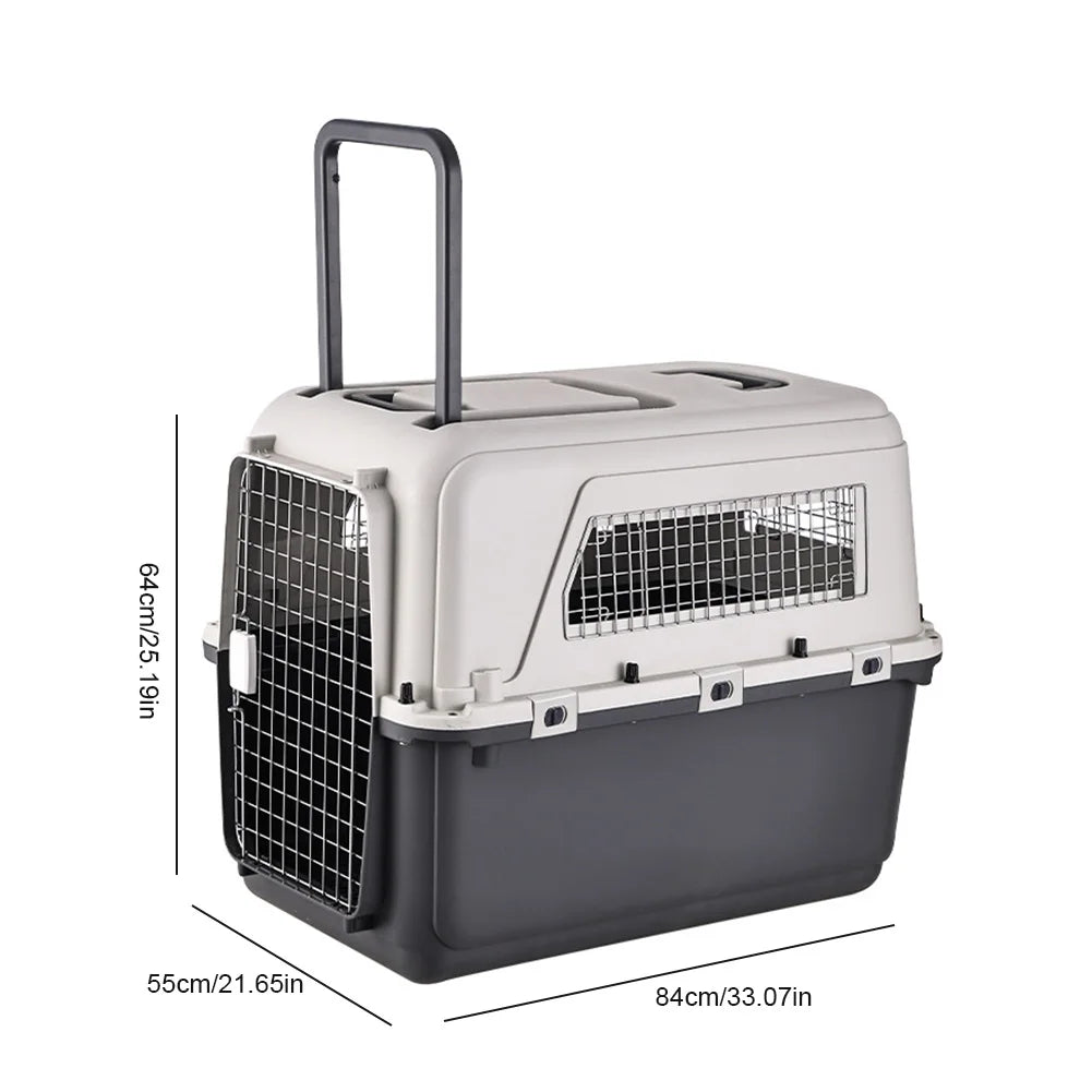Airline-Approved Hard Shell Dog Crate | 33 Inch Travel Kennel for Dogs Up to 44 lbs